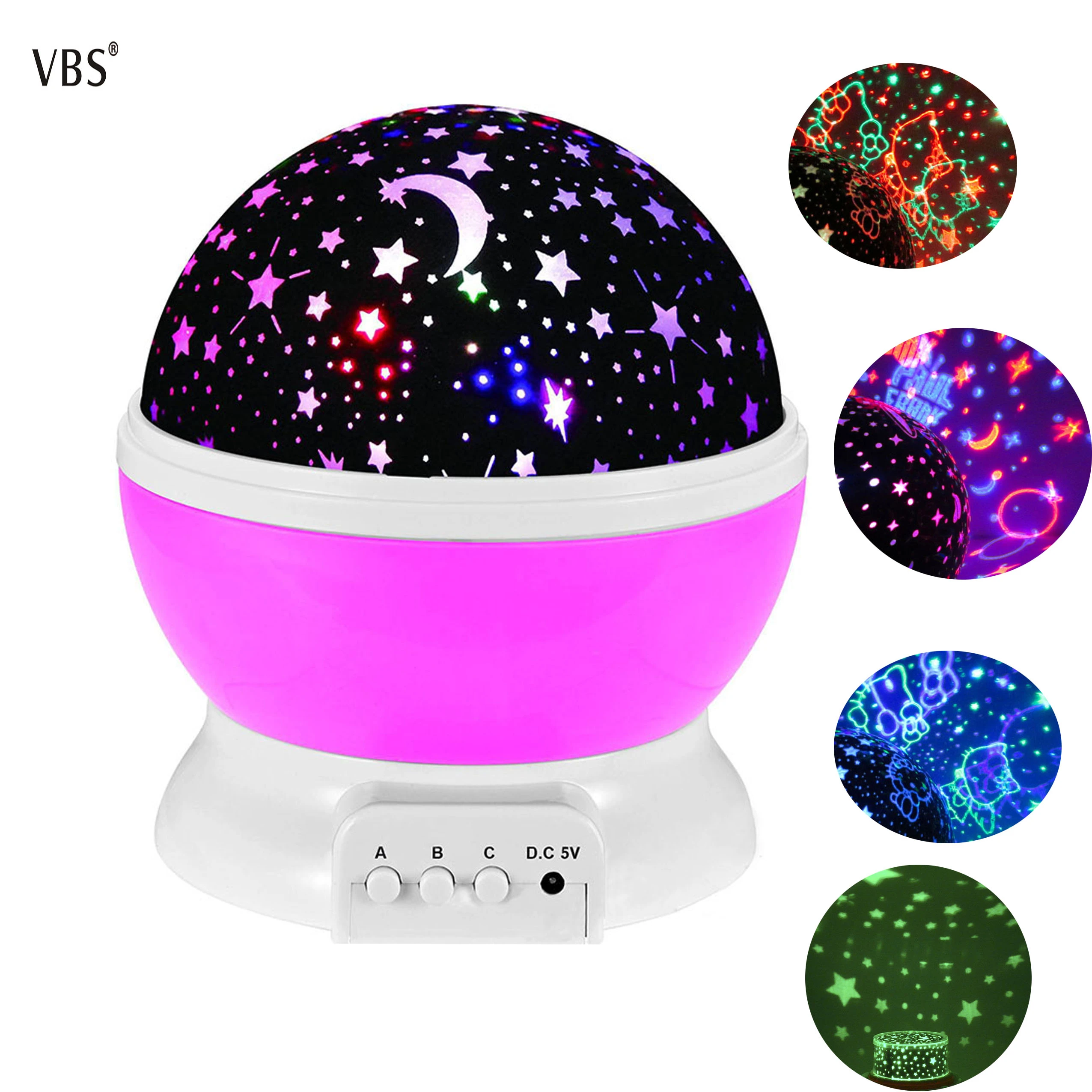 USB Operated Projector LED Rotating Nightlight Star Moon Night Light Sky Lamp RD