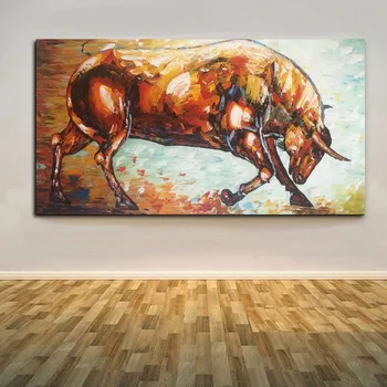 

Hand Painted Abstract Hot Sale Bull Oil Painting On Canvas Wall Art Pictures For Home Living Room