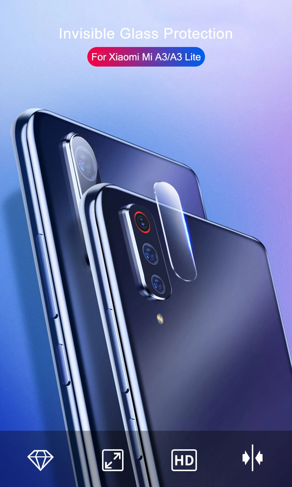 2 шт., стекло для Xiaomi Mi A3, объектив для камеры, закаленное стекло, экран для Xiaomi Mi A 3 Lite, Защитное стекло для камеры, прозрачное, Pantalla
