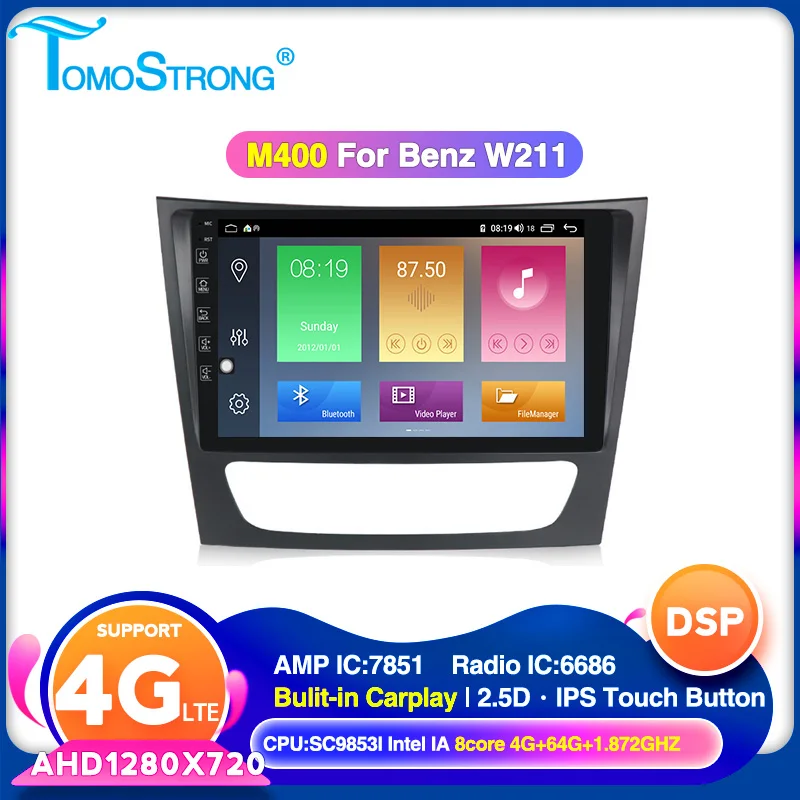 Автомобильный видеопроигрыватель TOMOSTRONG AHD1280 x720 Android 10 для Mercedes Benz E class W211 E200 E220 E300
