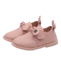 Новая Осенняя детская кожаная обувь принцессы с блестками и бантом для маленьких девочек вечерние школьные туфли для девочек Детская
