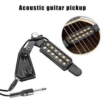 

Acoustic Guitar Pickup 12-hole Magnetic Transducer with Tone and Volume Control Accessories X85