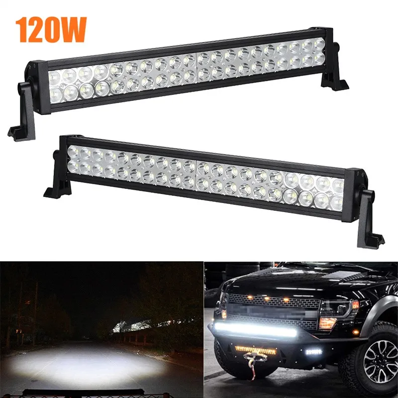 

120W LED Strip Light For Car Flood Spot Light Bar Driving Work Lamp Off-Road SUV VAN Boat Truck 12V Car LED Light Lamps