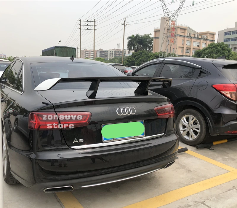 Использовать для Audi A6 S6 спойлер 2012 13 14 15 16 лет ABS пластмассовый задний декоративное крыло EX стиль GT Спортивные Аксессуары