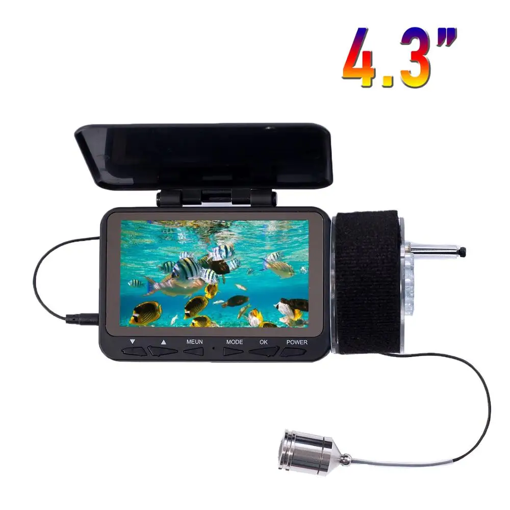 Câmera de Vídeo para a Pesca Subaquática Peixe Finder Syanspan 4.3 Monitor 8 Infravermelho ir Led Fishfinder hd 1000tvl