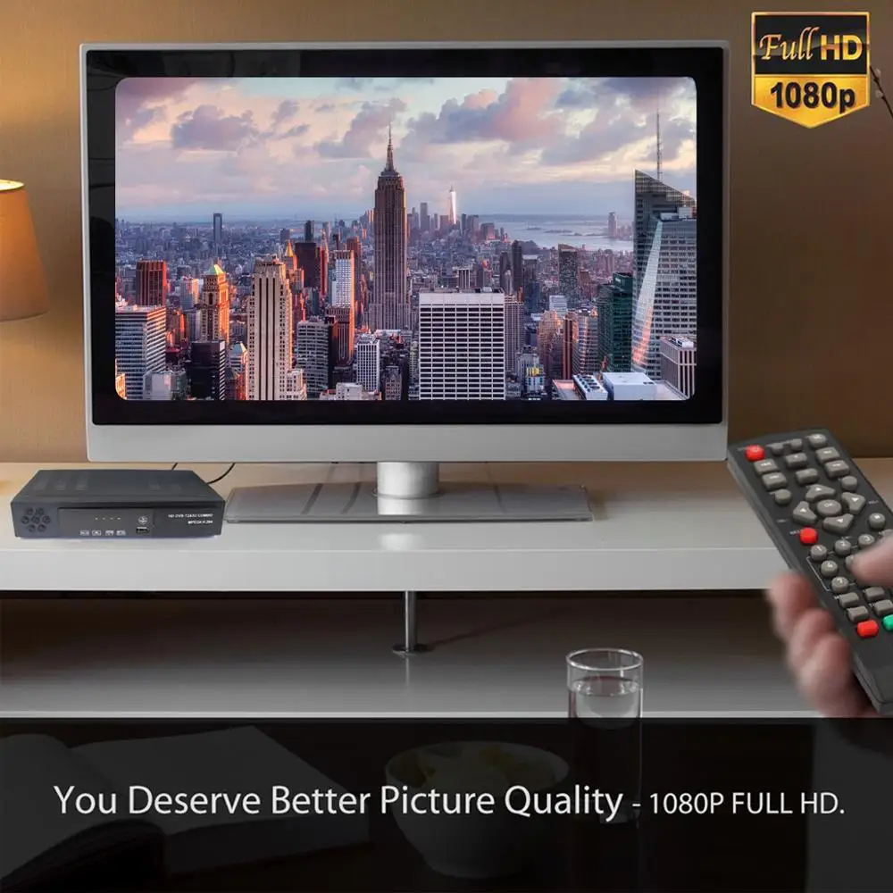  Vmade HD Digital Terrestrial Satellite Receiver Combo DVB-T2 DVB-S2 Fully 1080P H.264 TV Tuner Supp