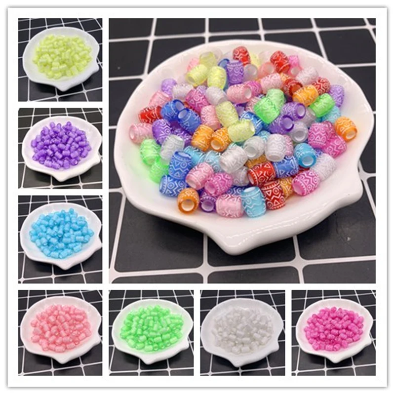 

DIY 50pcs 9x6mm Bracelet Accessories Children Gift Handcraft Department Round Shape Acrylic Sugar Beads Jewelry Findings