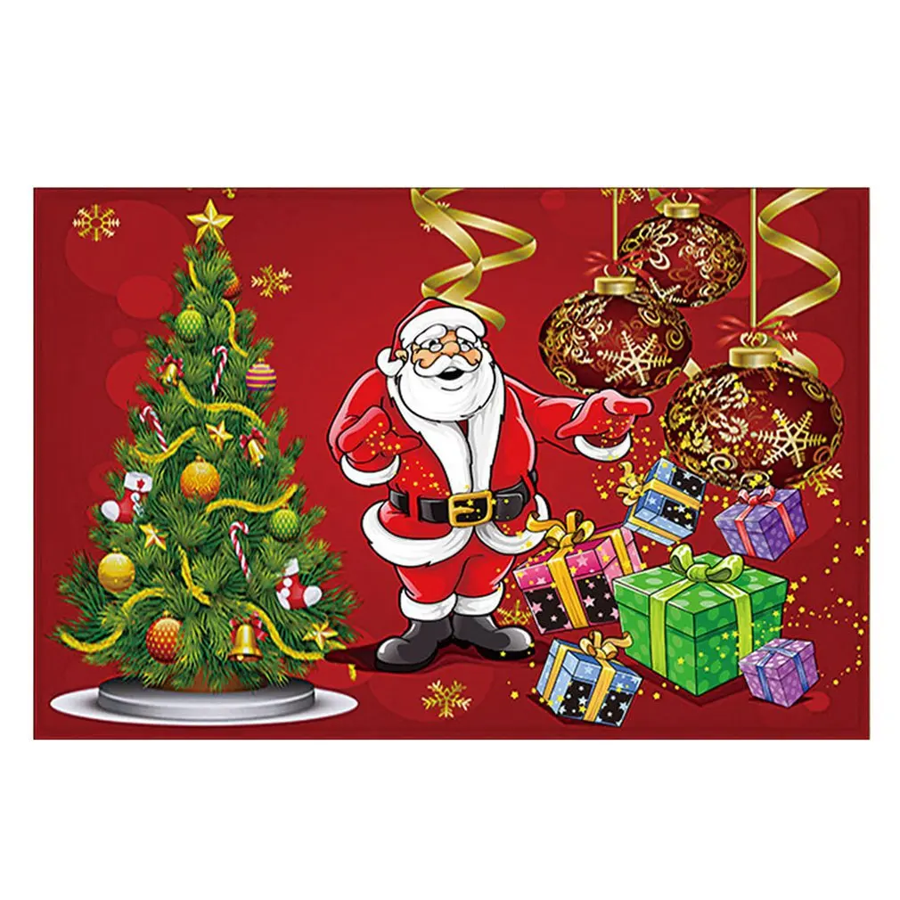 Рождественский дом, спальня, передний Длинный нескользящий ковер, коврик для кухни ванной, Мягкий Нескользящий Коврик, Рождественская серия