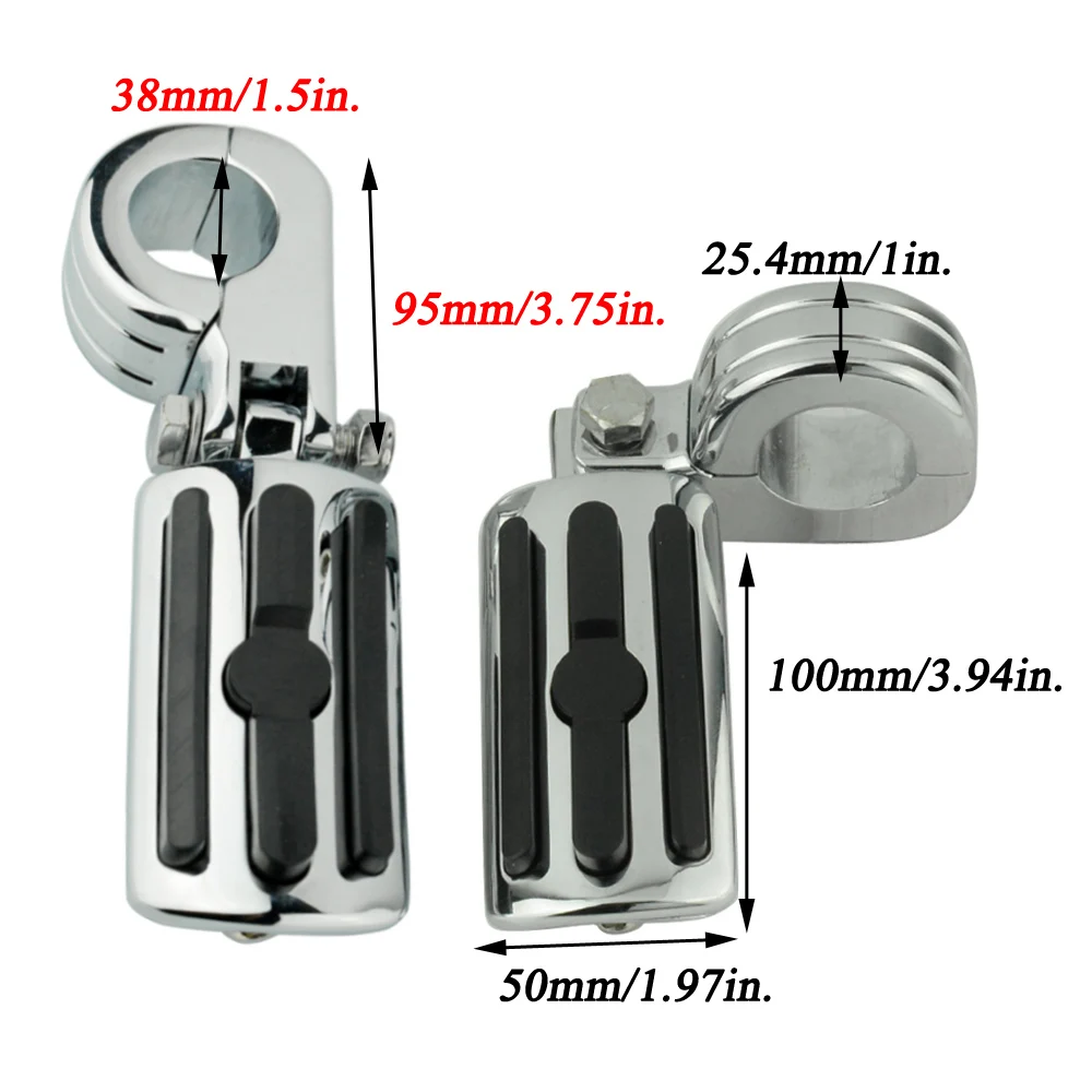 38mm Chrome 32 мм 38 мм защита двигателя Крушение Бар Универсальный шоссе колышки подножки крепление для Yamaha Kawasaki Suzuki Harley Honda Touring Sportster - Цвет: 38mm Chrome