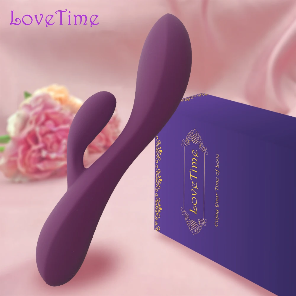 Вибратор Кролик LoveTime 10 режимов вибрации фаллоимитатор для точки G силиконовый
