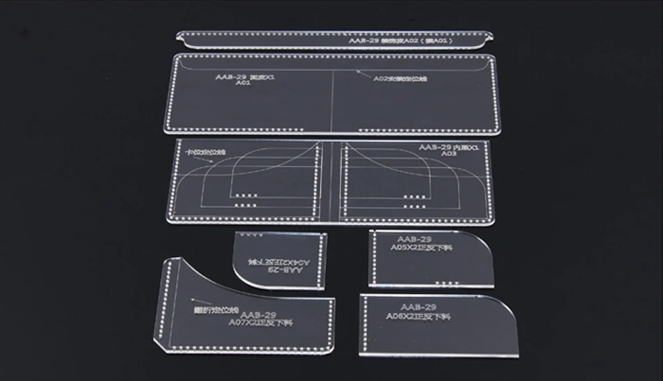 Acrylic template Прозрачный акриловый короткий кошелек портмоне шаблон формы сделай сам кожевенное ремесло инструменты акриловый шаблон - Цвет: Acrylic template