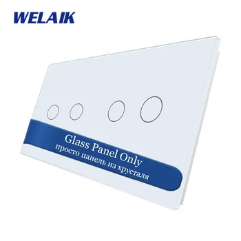 

WELAIK-1 Brand Free Shipping EU 2Frame 2Gang+2Gang Crystal Glass Panel Only 2Frame Not Touch Switch Glass Panel A2922W1