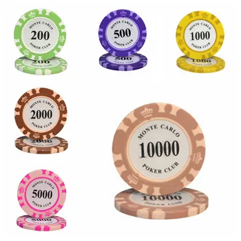 

2020 New 25pcs / set Crown Texas Hold\\'em Clay outer layer Built-in iron Beautiful and durable Gaming Suppliesve