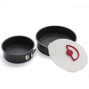 

Thickened Cake Pan, Round Lock, Live Bottom, Non-Stick Baking Pan with Fresh-Keeping Lid, Carbon Steel Cake Mold