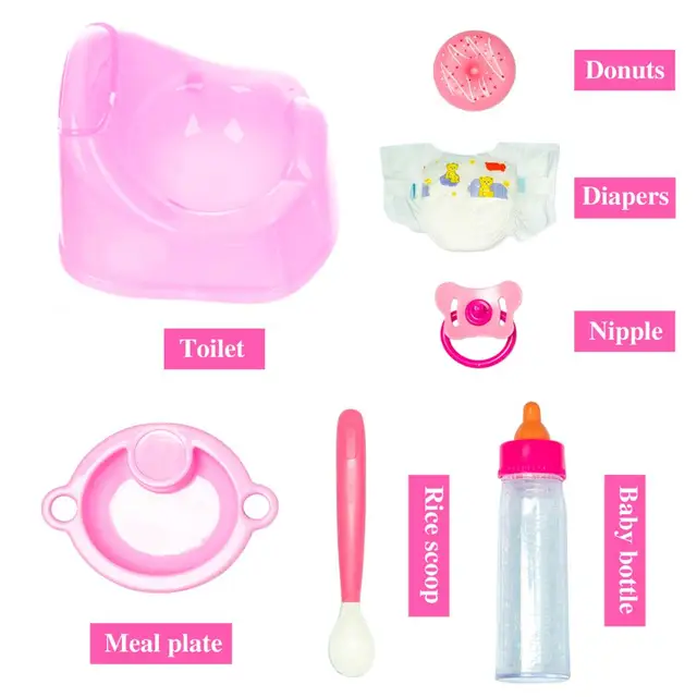 Milk bottle + sit down suit Fit For 43cm/17inch Baby Doll Accessories 2