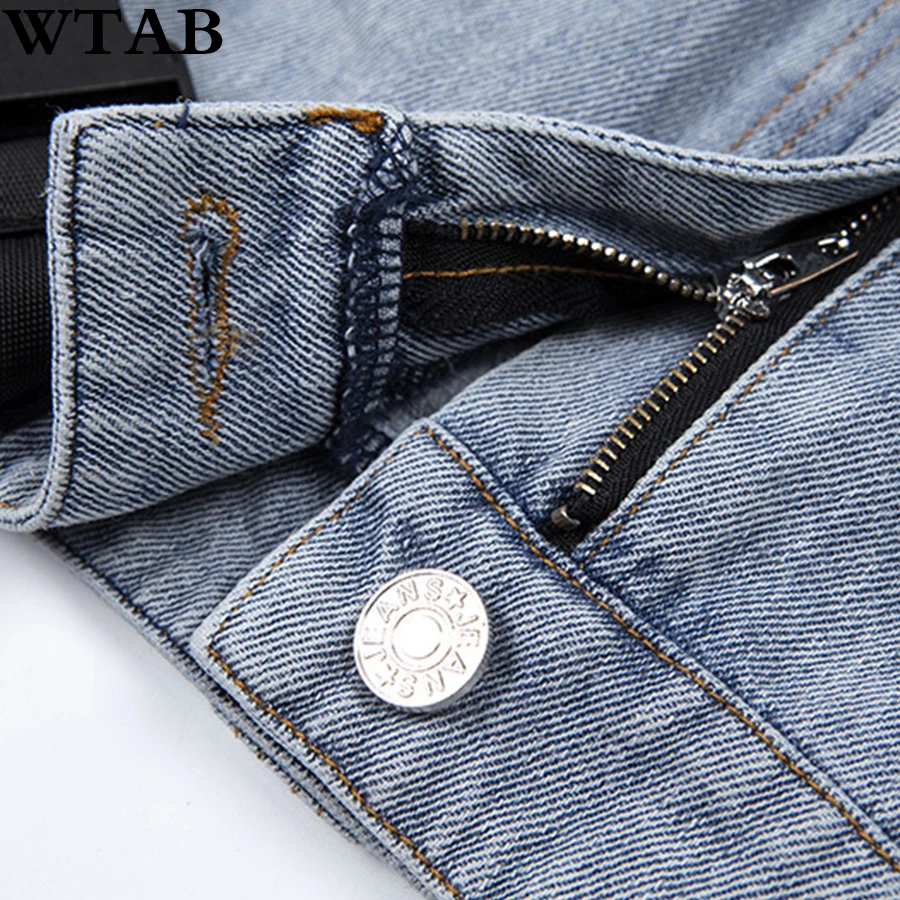 WTAB горячая Harajuku джинсовая мини женские юбки в стиле casual уличные дикая юбка с высокой талией; сезон лето Модные базовые брюки плиссированная юбка mujer