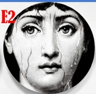 B Отель/бар/домашний декор Простая Современная тарелка Fornasetti тарелки настенные подвесные тарелки декоративные ремесленные тарелки тарелка фоновая тарелка - Цвет: B