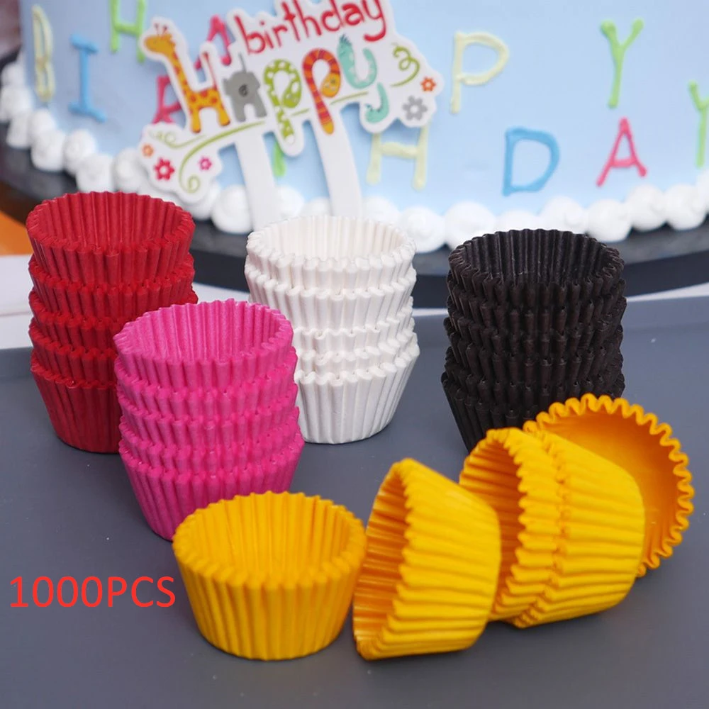1000PCS Mini Chocalate Paper Baking Cases Liners Cupcake Muffin Cake Solid Color 1000PCS Mini Chocalate Paper Baking Cases Liners Cupcake Muffin Cake Solid Color