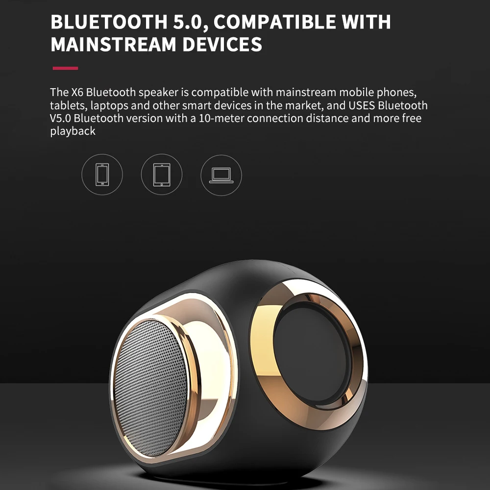 Высокое Качество X6 Bluetooth 5,0 динамик s беспроводная звуковая коробка стерео объемная музыка супер бас динамик HiFi Звук Поддержка TF карта