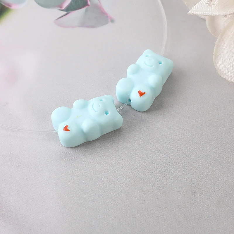 Resin Gummy Bear Beads for Earrings, Two-toned Gummy Bear Charms for  Jewelry Making, Candy Charms, Gummy Bear Pendants, Animal Beads 