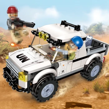 

128pcs Enlighten Building Blocks Peacekeeping Force Thunder Mission Car Truck Educational Model Bricks Toys For Children Gifts