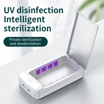 

Multifunctional phone sterilizer makeup tool uv disinfection box withUSB charger portable sanitizer case uv mobile phone cleaner