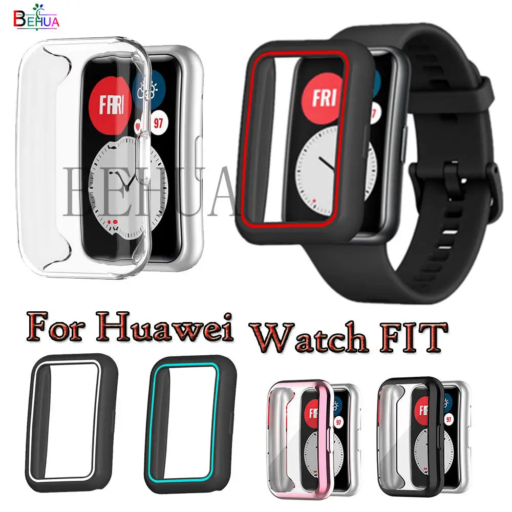 Double Color Screen Protection Watch Case For Huawei Watch Fit Soft Ultra  Thin Tpu Clear Protector Cover Shell Plating cases|Watchbands| - AliExpress