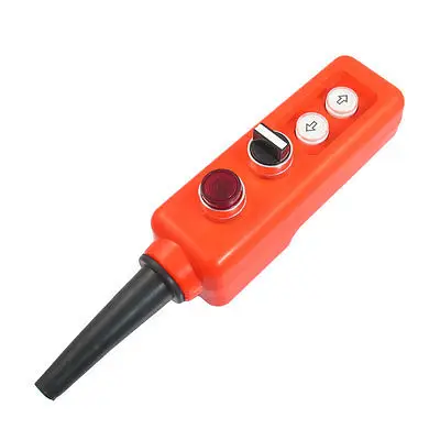 

2-Position Selector Red Lamp Momentary Hoist Crane Push Button Switch AC 220V
