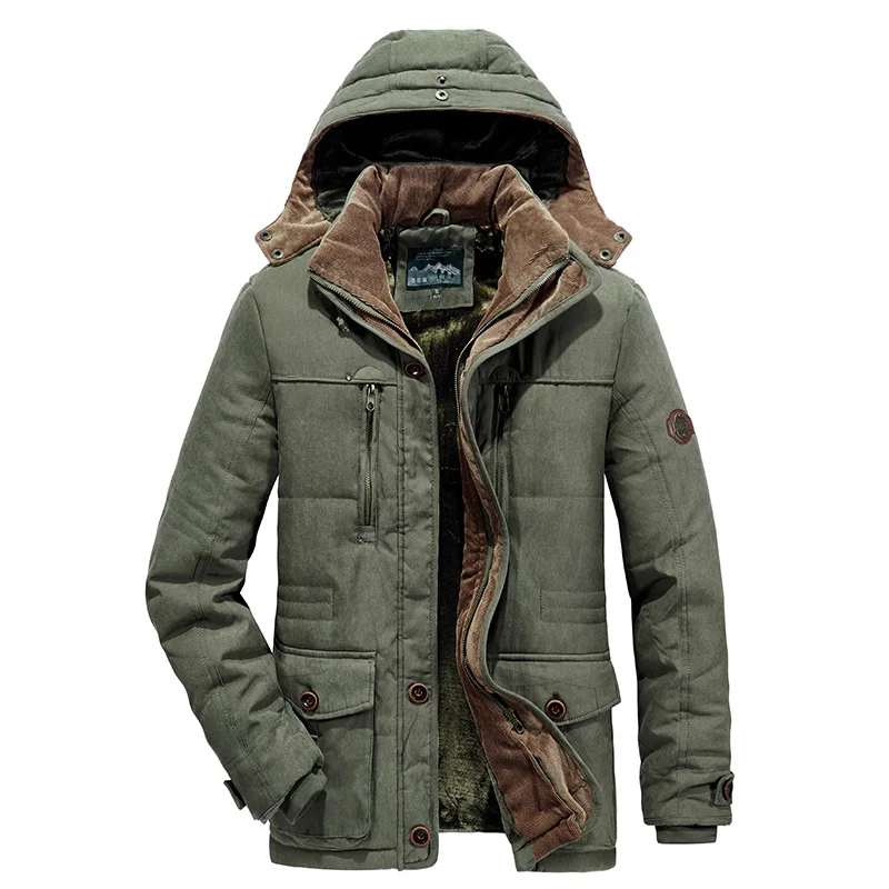 

Factory Direct Winter Men's Cotton-padded Jacket Mid-length Plus Size Cotton-padded Jacket Dad Outfit Plus Velvet Thickening