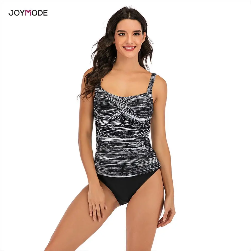 JOYMODE Для женщин из двух частей Цветочный принт купальники животик скрыть трепку