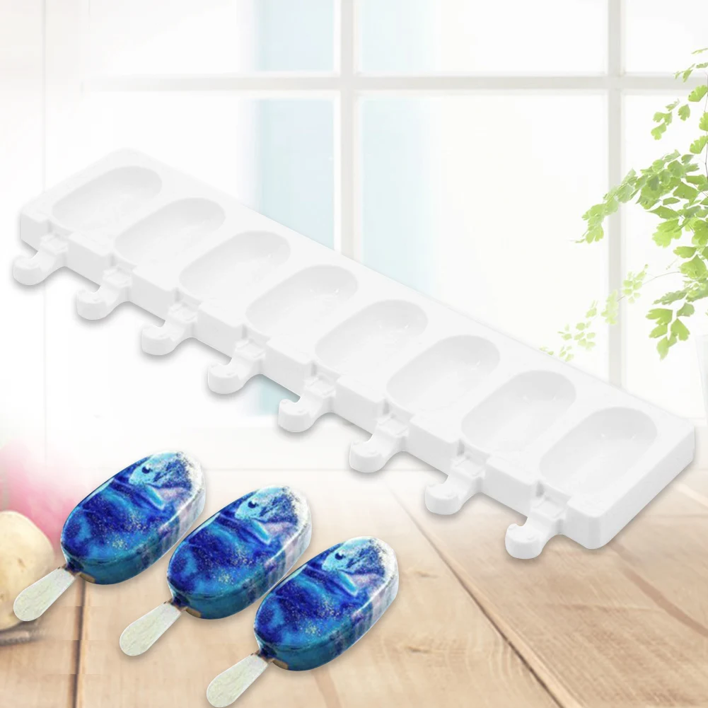 Kitchen Decorating Dessert Tray Cake Mold Non-stick 8 Hole Portable Ice Cream Makers Non Toxic Baking Tools Silicone Easy Clean
