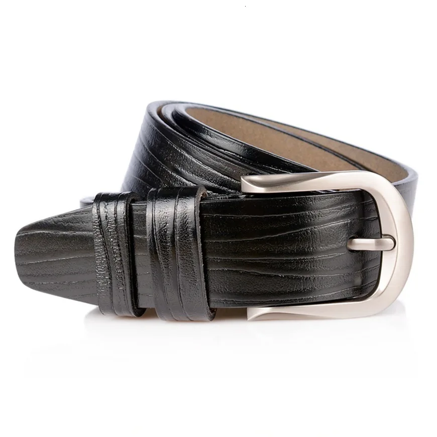 High-end Leisure Pin-button Men's Genuine Leather New Vintage Bark Pattern Pure Cowhide Men Belt Fashionable Trousers