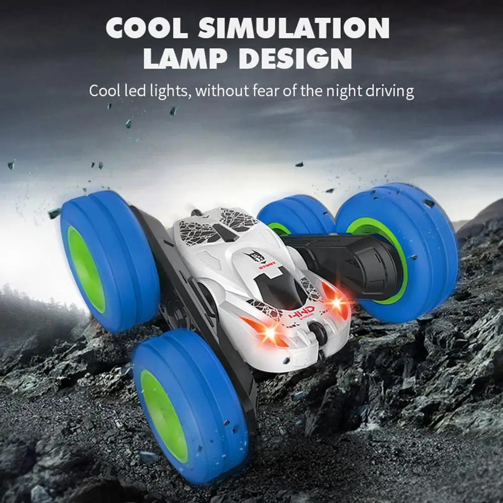 1/28 2 4G двусторонний вращающийся на 360 градусов светодиодный RC трюк внедорожный