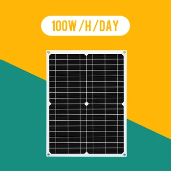 

solar panel 12v Power 100w / H / day Photovoltaic Panels Kit 18V 25w for 5v USB Device Battery car outdoor camping phone