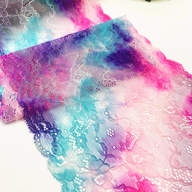 3y/lot 18cm Colorful Mix Elastic Stretch Lace Trim 6