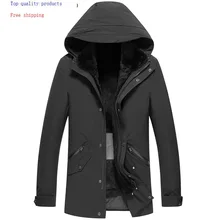 Новинка, парка, зимняя куртка, натуральный мех, пальто для мужчин, норка, меховой воротник, натуральный мех кролика, подкладка, теплая парка, Мужская 4556 KJ2980