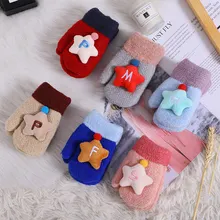 TREUNJOY/новые милые зимние перчатки с героями мультфильмов для детей 3-6 лет, зимние варежки для мальчиков и девочек, детские теплые перчатки с полными пальцами