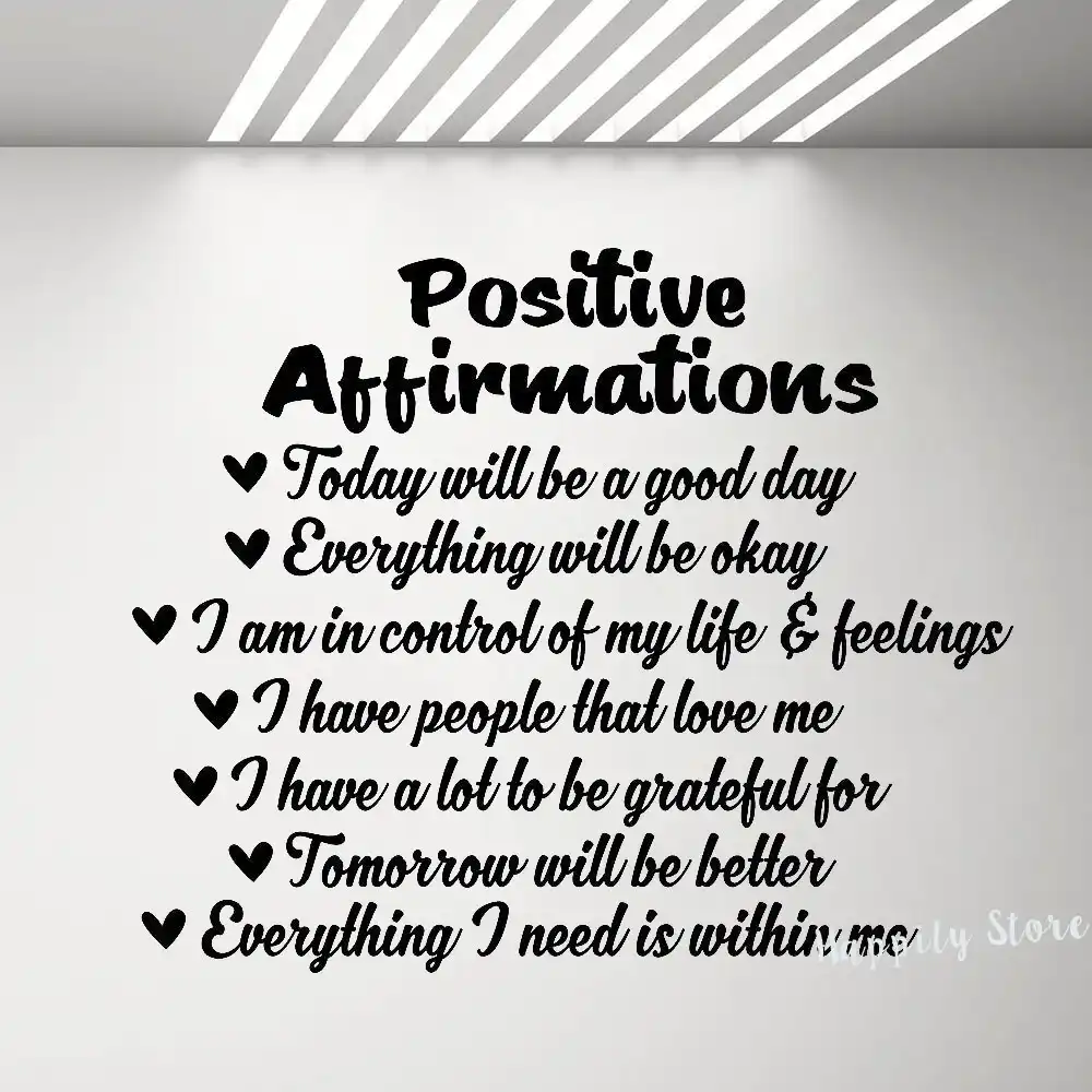 Autocollant Mural En Vinyle Avec Citation D Affirmation Positive Autocollant Pour Chambre A Coucher Salon Art Motivation Cœur D Adolescent Bon Vibesg837 Aliexpress Citation Positive Pour Adolescent
