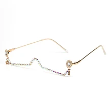 Половина рамки капли воды звезда Подвеска очки Рамка Женская Бриллиантовая цепь женские оттенки горный хрусталь lensless оправа для очков