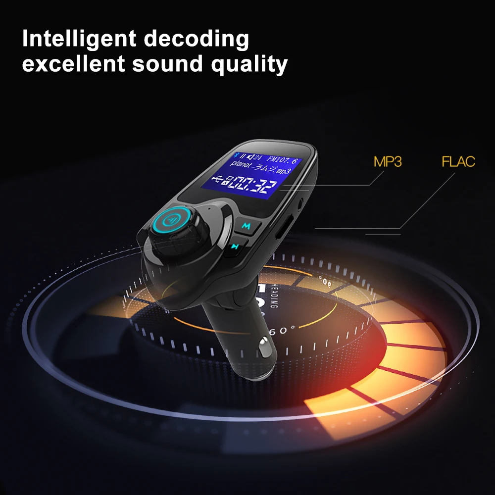 TOSPRA Bluetooth fm-передатчик Aux модулятор беспроводной Автомобильный MP3-плеер громкой связи автомобильный комплект 3.1A Быстрая зарядка двойной USB ЖК-дисплей
