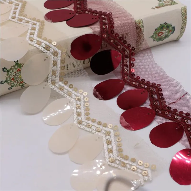 

8.5cm new Korean sequins row of lace ribbons stage clothing accessories DIY jewelry