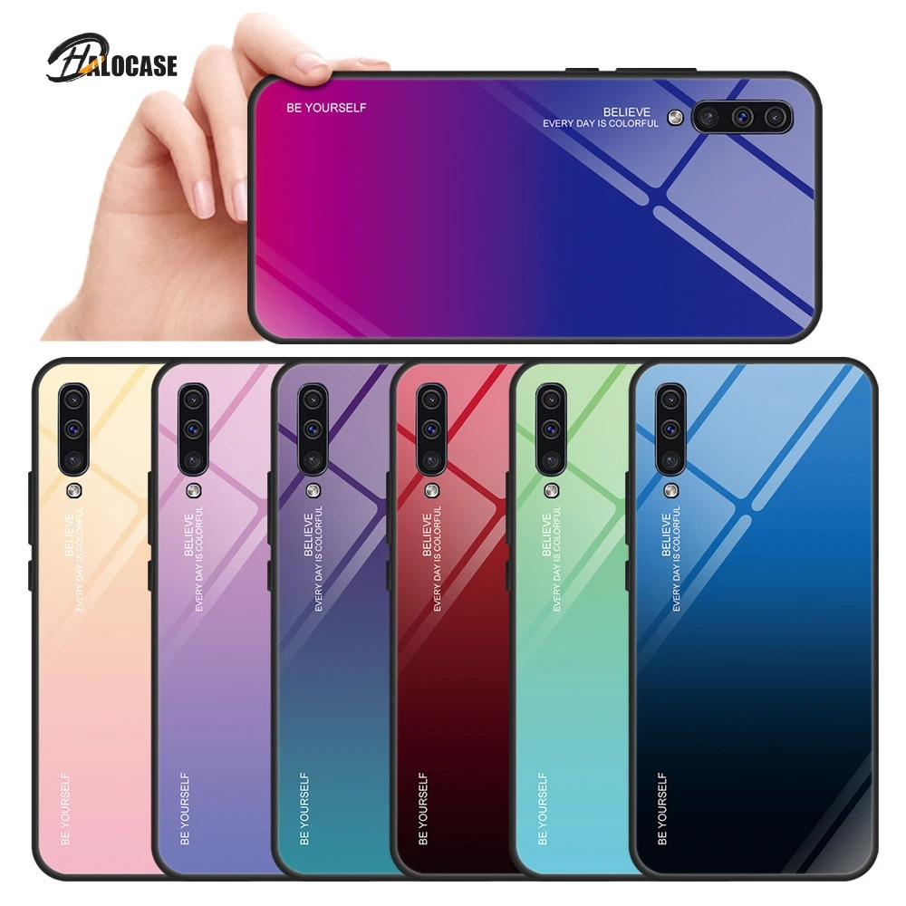 Tempered Glass Case For Samsung Galaxy A50 A71 A51 A40 A70 A6 A7 2018 Note 8 9 10 Cover on S20 ultra S8 S9 S10 Plus | Мобильные