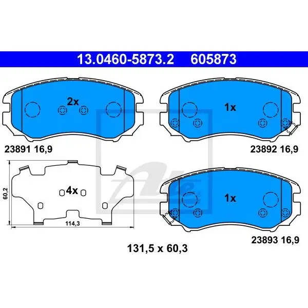 Disc pads.  Hyundai Tucson/Coupe Kia Sportage 1.6-2.7 02 ATE 13.0460-5873.2 | Автомобили и мотоциклы