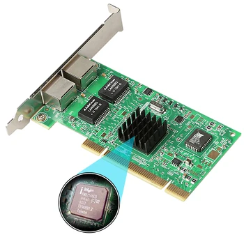 

PCI Express Network Card 2 RJ45 port 10/100/1000Mbps Gigabit Ethernet Lan card NIC 1000Mbps RJ-45 Adapter with Intel 82546 chip