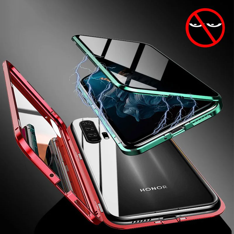 Privacy Magnetic Cases For Huawei P30 P20 Pro Honor 9X 20 Mate 20X Nova 4 5 5i Double Sided Tempered Glass Metal Cover | Мобильные