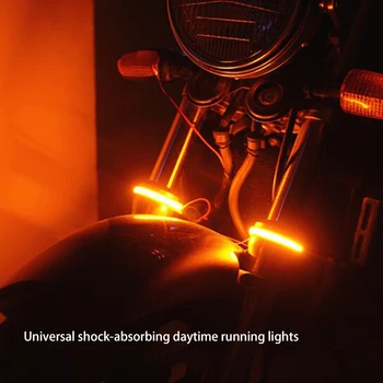 

1pc Universal Motorcycle Turn Signal Light LED Fork Turn Signal Strip Light Flashing Ring Lamp LED Direction Decoration Lamp
