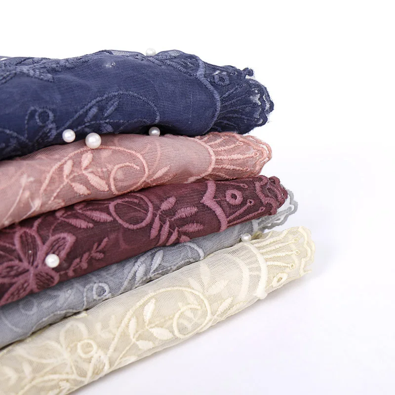 2020 Национальный ветрозащитный хлопковый кружевной модный шарф с жемчугом