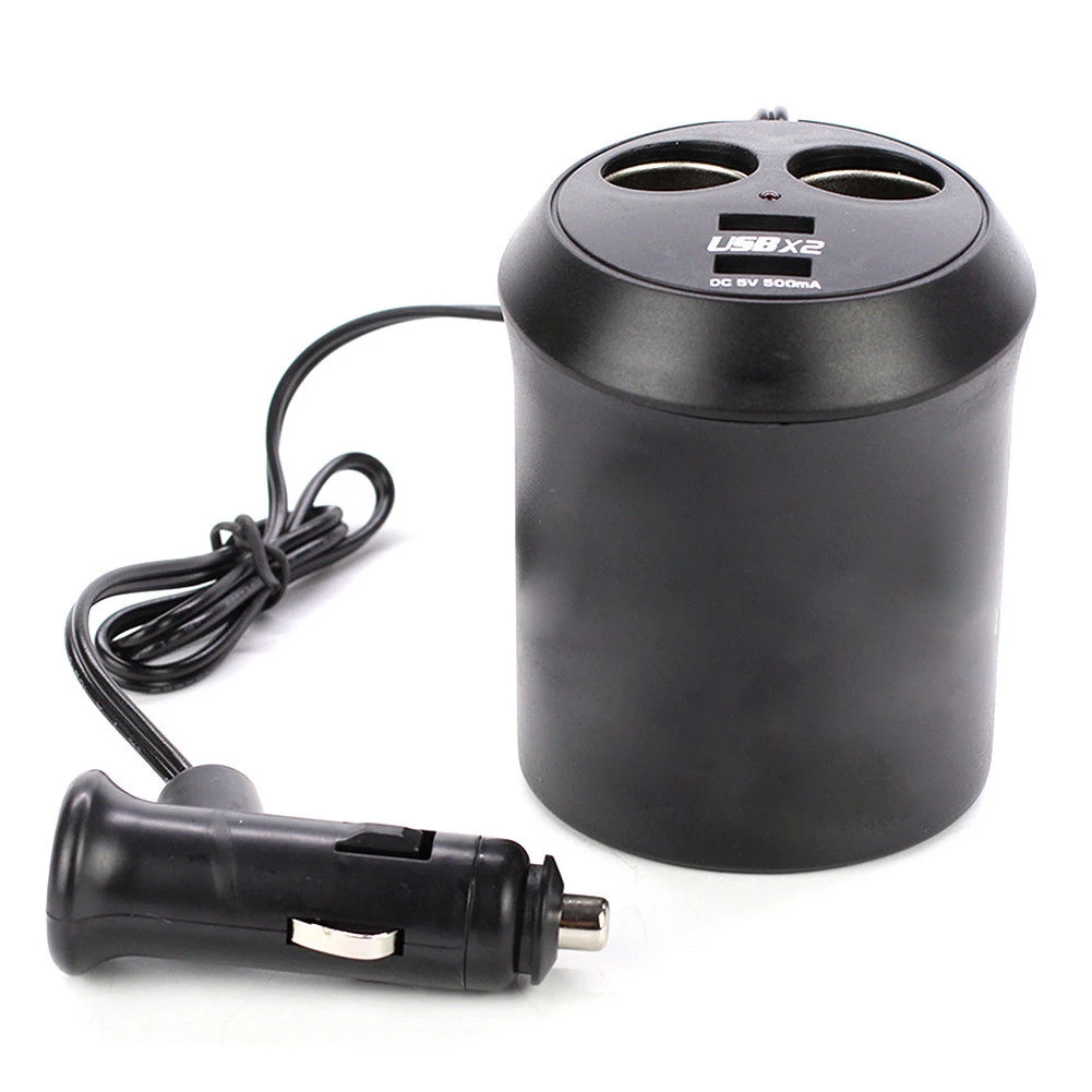

Universal Car Dual USB Charger Power Adapter Socket Splitter Charge Indicator 2 Way Cigarette Lighter Multi Mini
