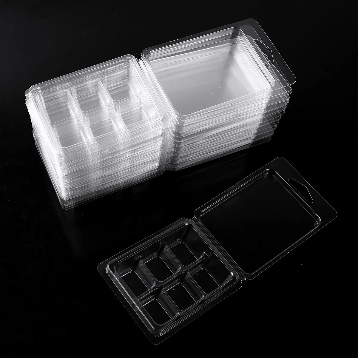 20pcs/set Clear PET Wax Melt Molds 6 Cell Plastic Clamshell Packaging Molds  Containers For Wax Soap Melt Cubes Making Tasteless - AliExpress