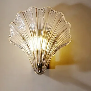 

Simple shell wall lamp living room bedroom bedside lamp creative personality children's room full copper wall lamp